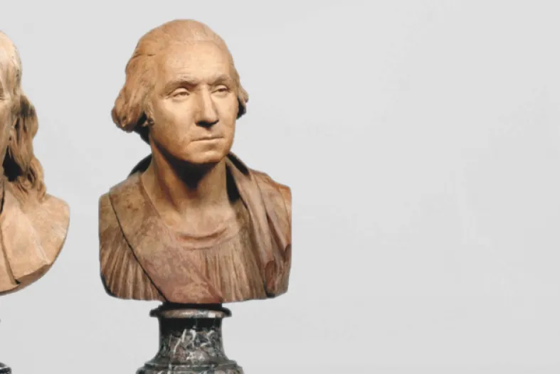 Houdon's Benjamin Franklin and George Washington