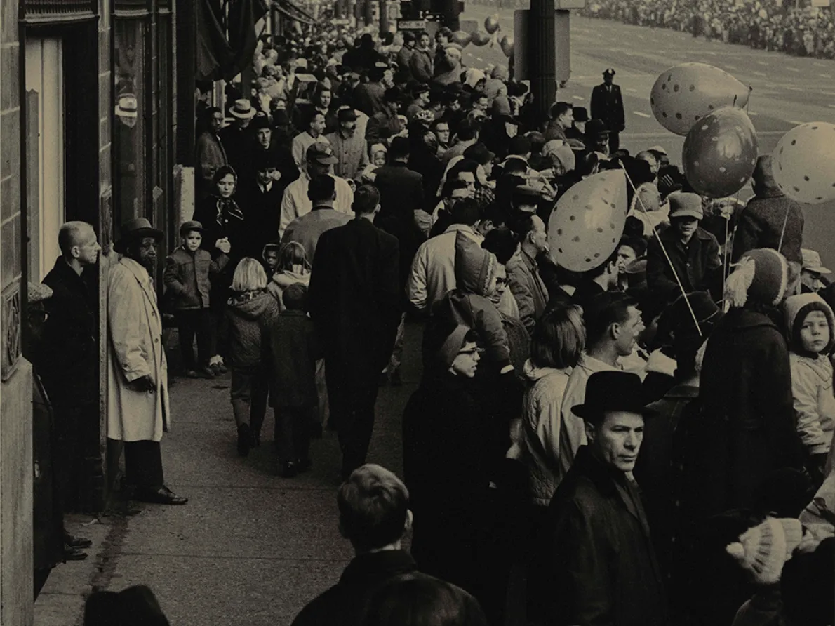 "The Palms Parade Crowd," 1964, Russ Marshall, American; gelatin silver print.