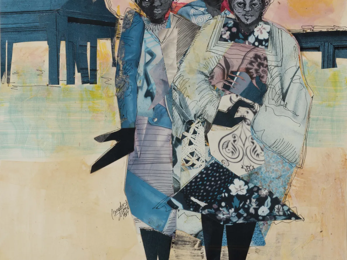 "Ancestors by Water's Edge," 1989, Brenda Dendy Stroud, American; collage, mixed media.