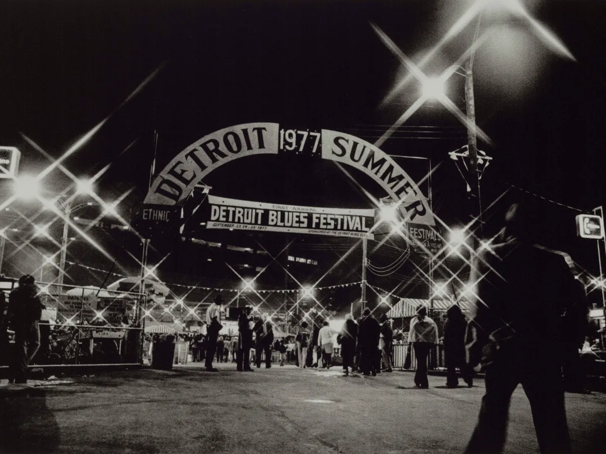 "First Annual Detroit Blues Festival, Detroit," 1977, Russ Marshall, American; dye-based ink jet print.