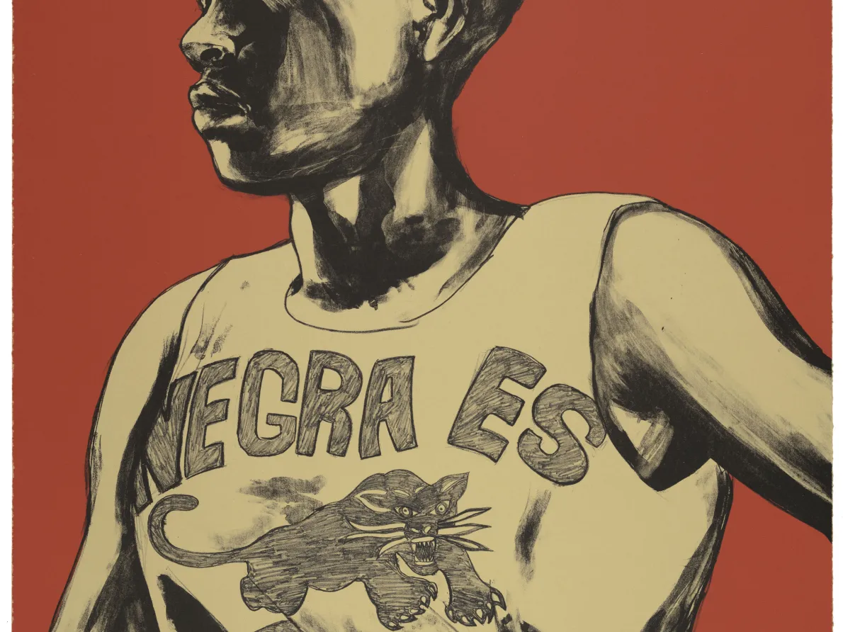 Robert Pruitt, Negra Es Bella, 2014. Two-color lithograph. Detroit Institute of Arts, Museum Purchase, John S. Newberry Fund, 2020.13. Copyright © Courtesy of the artist and Koplin Del Rio Gallery, Seattle, Washington