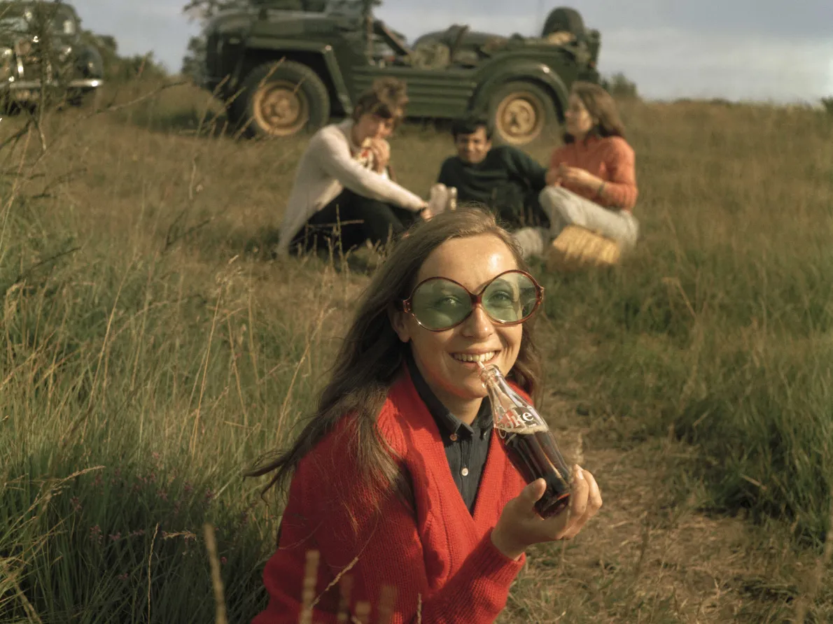 James Barnor (Ghana, b. 1929). Members of the Tunbridge Wells Overseas Club relaxing after a hot summer Sunday walk, Kent, c. 1968 (printed 2010–20). Gelatin silver print. Galerie Clémentine de la Féronnière, Paris.