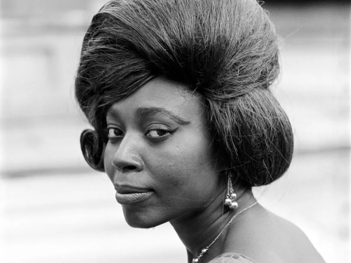 James Barnor (Ghana, b. 1929). Eva, Barnor’s niece and daughter of J. Peter Doodoo, London, 1960-69 (printed 2010–20). Gelatin silver print. Autograph, London.